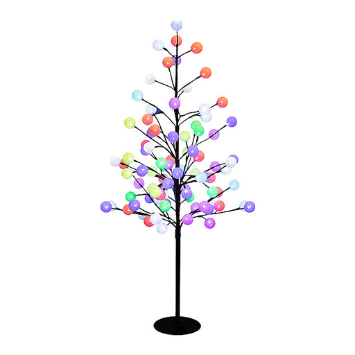 Copac decorativ cu globuri bumbac și LED-uri, 88 x LED color - aicuce.ro