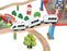 Circuit Trenulet din Lemn Natural, 88 de Accesorii Incluse WoodTrain, cu Traseu Multifunctional, Kruzzel - aicuce.ro