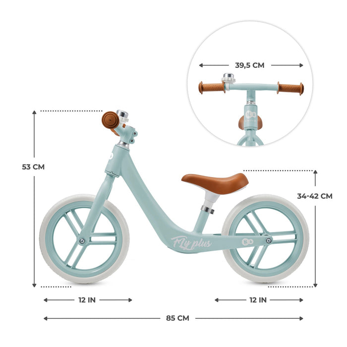 Bicicletă de Echilibru Kinderkraft Fly Plus, Baby Blue