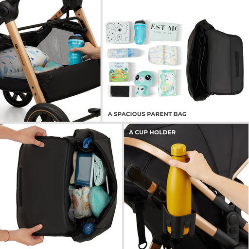 Cărucior Kinderkraft Esme, 3 in 1, Moonlight Grey