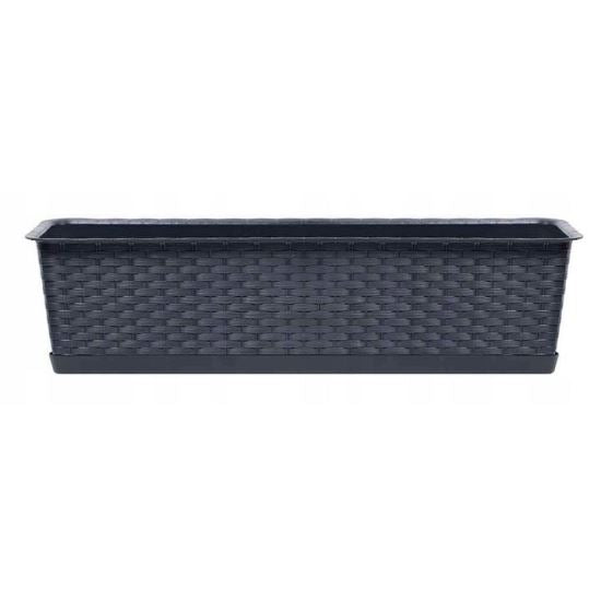 Jardiniera decorativa, antracit, 68.5x17.3x15 cm, Ratolla Case P Old