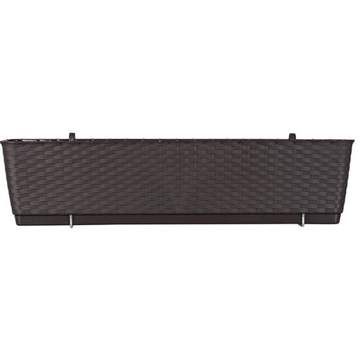 Jardiniera decorativa, Prosperplast, imitatie ratan, suport, maro, 49.2x17.2x17.4 cm, Old