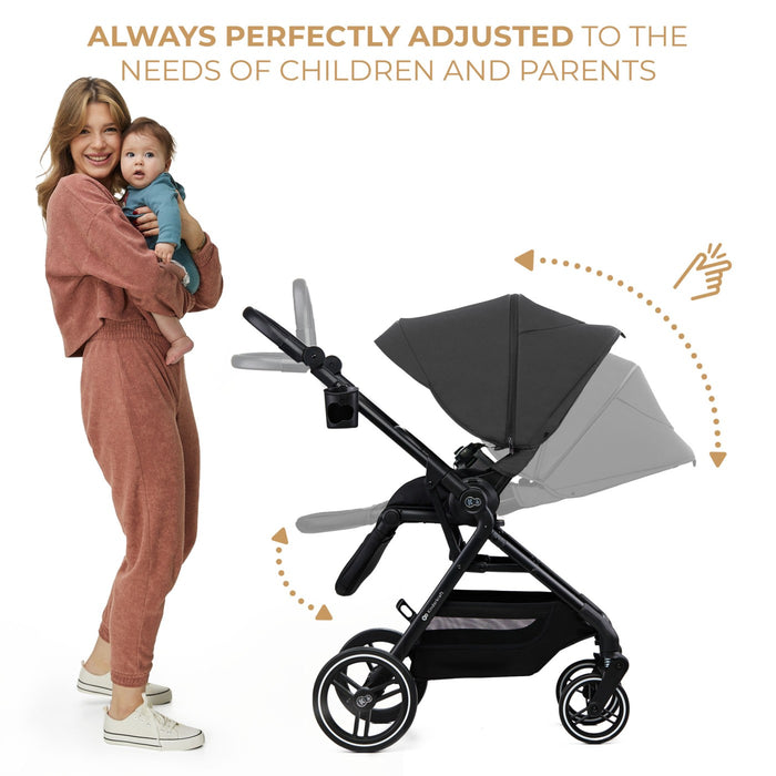 Cărucior Kinderkraft Yoxi 3In1 (Mink Pro) Moon Grey