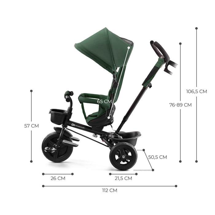 Tricicletă Copii Kinderkraft Aveo, Mystic Green