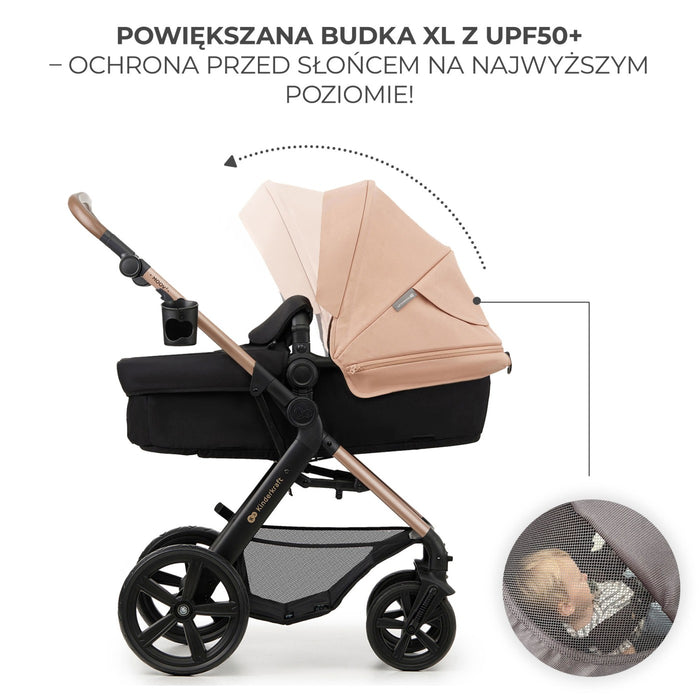 Cărucior 3 in 1 Kinderkraft Moov 2, Sand Beige