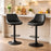 Scaun de bucatarie/bar, Artool, Kast, rotativ, piele ecologica neagra, picior metal negru, 45.5x48.5x85-105 cm