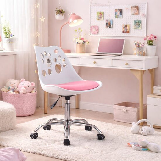 Scaun de birou, Artool, Print, rotativ, PP, alb si roz, 50x57x93.5 cm