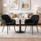 Scaun stil fotoliu bucatarie/living, Artool, Lugo, catifea neagra, picioare metal negru, 57.5x56.5x86.5 cm
