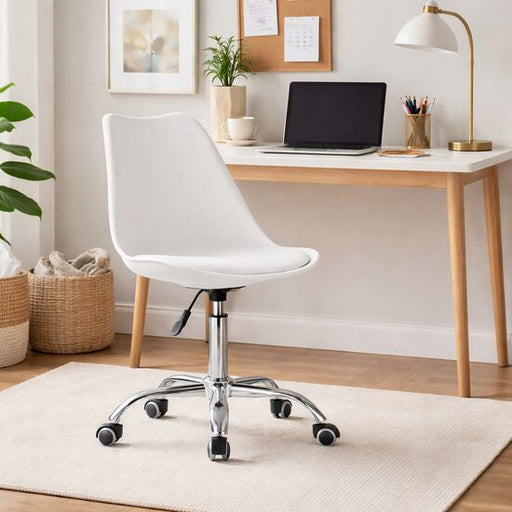 Scaun de birou, Artool, Alba, rotativ, PP, alb, 48x43x91.5 cm