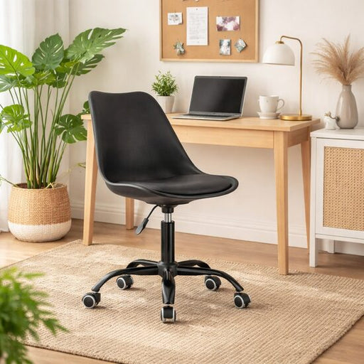 Scaun de birou, Artool, Andria, rotativ, PP, negru, 56.5x56.5x83.5-96 cm