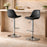 Scaun de bucatarie/bar, Artool, Hoga, rotativ, PP negru, picior metal argintiu, 38x40x81-102 cm