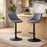 Scaun de bucatarie/bar, Artool, Kast, rotativ, catifea gri, picior metal negru, 45.5x49x85-105 cm