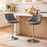 Scaun de bucatarie/bar, Artool, Kast, rotativ, catifea gri, picior metal argintiu, 45.5x49x85-105 cm
