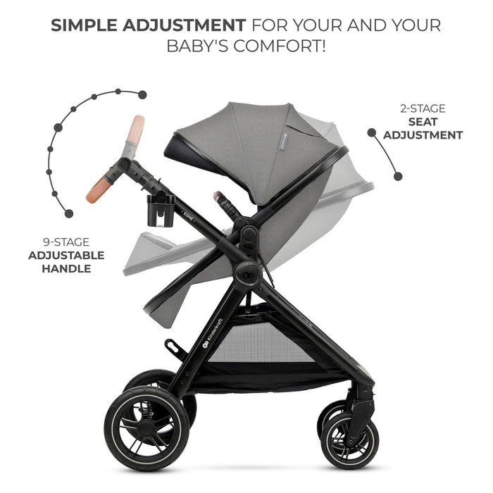 Cărucior Kinderkraft Esme, 3 in 1, Moonlight Grey