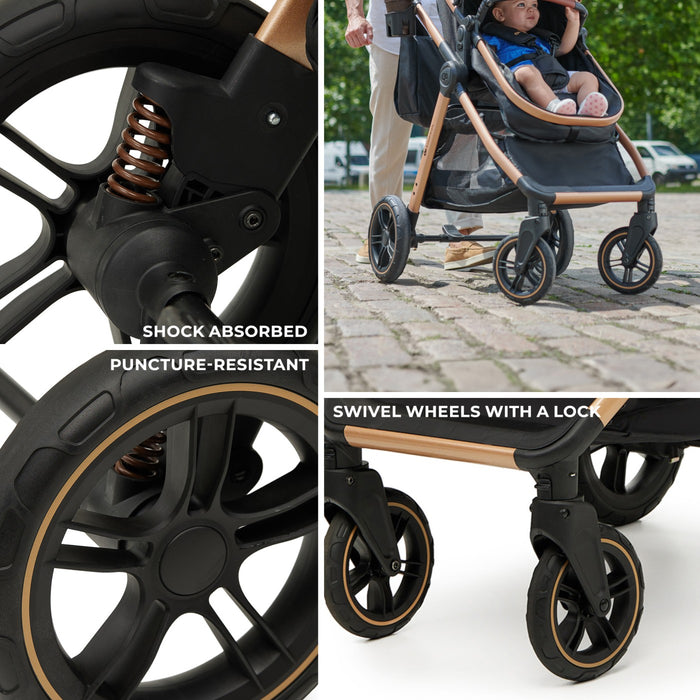 Cărucior Kinderkraft Esme, 3 in 1, Pure Black