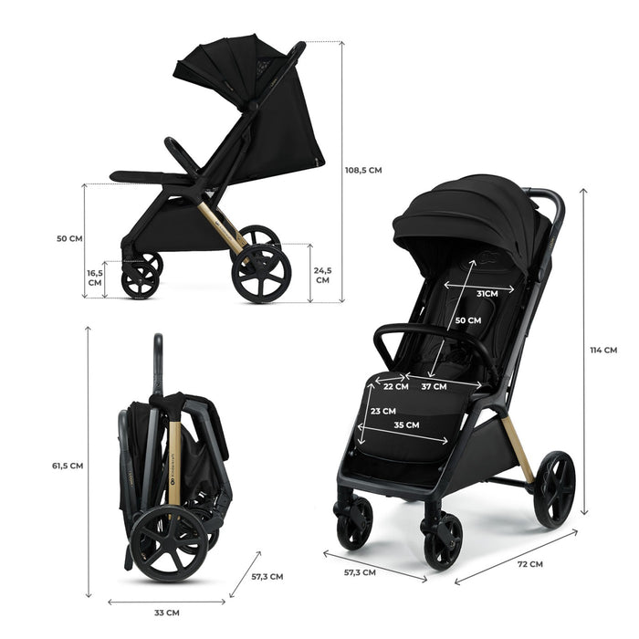 Cărucior Sport Kinderkraft Loom, 0-22 kg, Ink Black