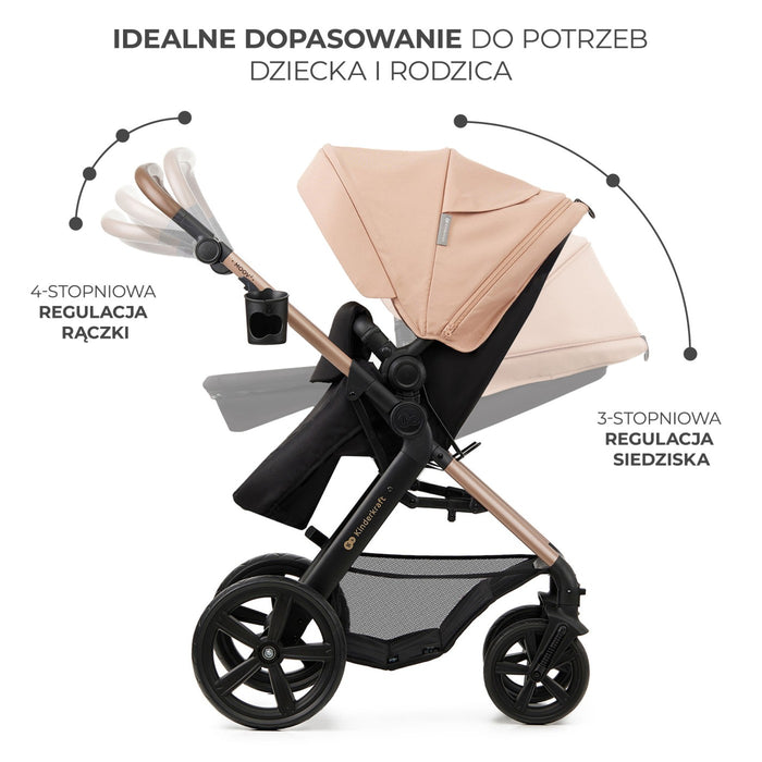 Cărucior 3 in 1 Kinderkraft Moov 2, Sand Beige