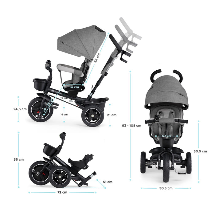 Tricicletă Kinderkraft Spinstep, Grey