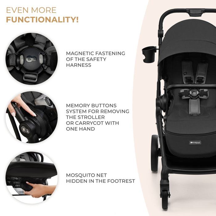 Cărucior Kinderkraft Yoxi 3In1 (Mink Pro) Moon Grey
