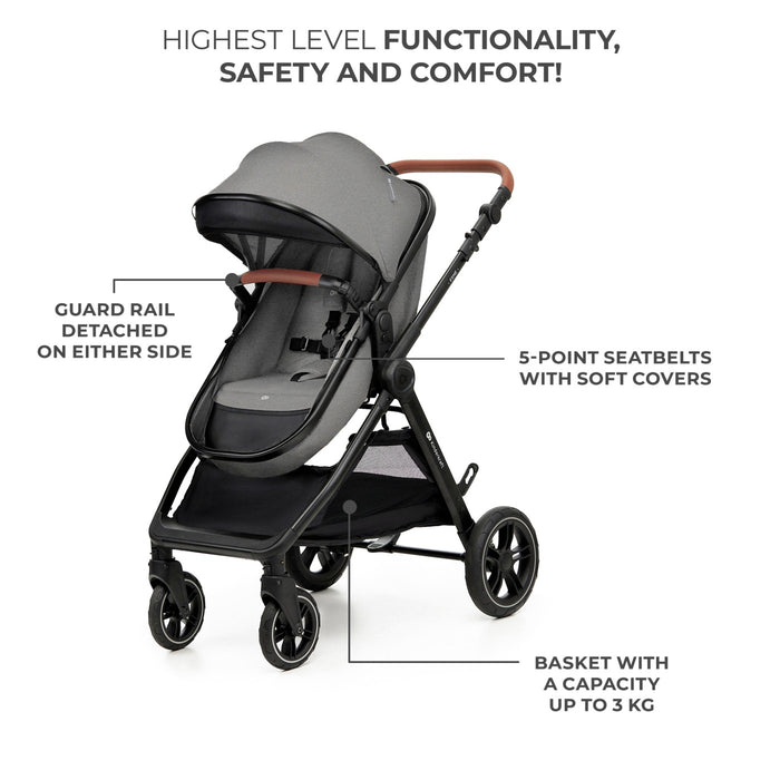 Cărucior Kinderkraft Esme, 3 in 1, Moonlight Grey