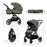 Cărucior Kinderkraft Yoxi 3In1 (Mink Pro) Mistic Green