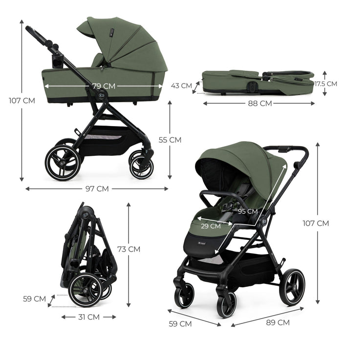 Cărucior Kinderkraft Yoxi 3In1 (Mink Pro) Mistic Green