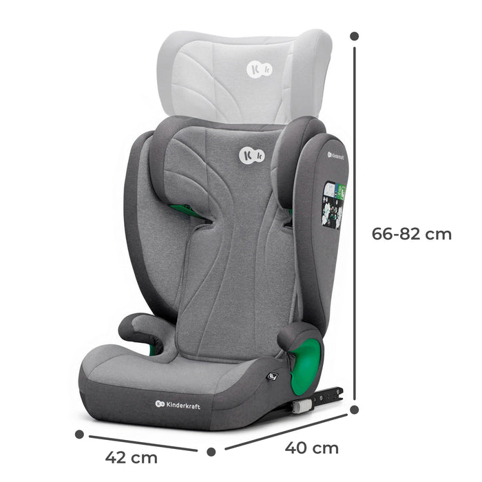 Scaun Auto Kinderkraft Junior Fix2, I-Size 100-150 cm, Rocket Grey