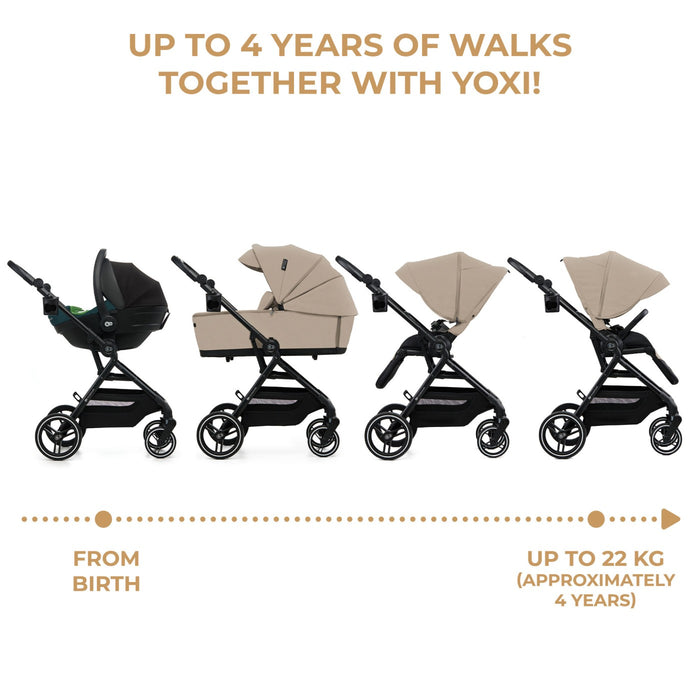 Cărucior Kinderkraft Yoxi 3In1 (Mink Pro) Bej Nisip
