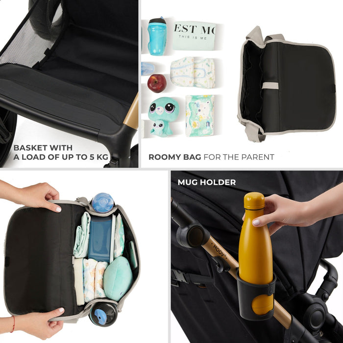 Cărucior Multifunctional Kinderkraft Moov 2 Eva 4In1 Moon Grey