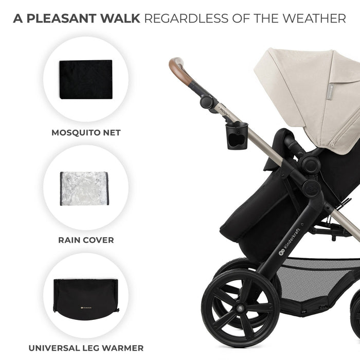Cărucior Multifunctional Kinderkraft Moov 2 Eva 4In1 Moon Grey