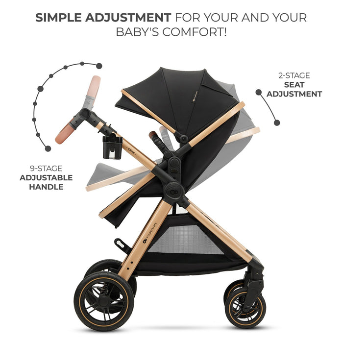 Cărucior Kinderkraft Esme, 3 in 1, Pure Black