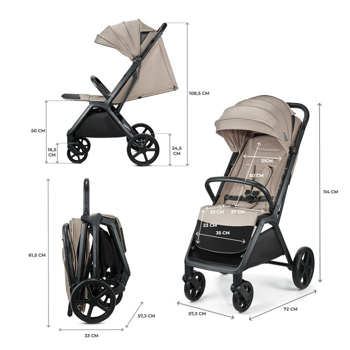 Cărucior Sport Kinderkraft Loom, 0-22 kg, Linen Beige