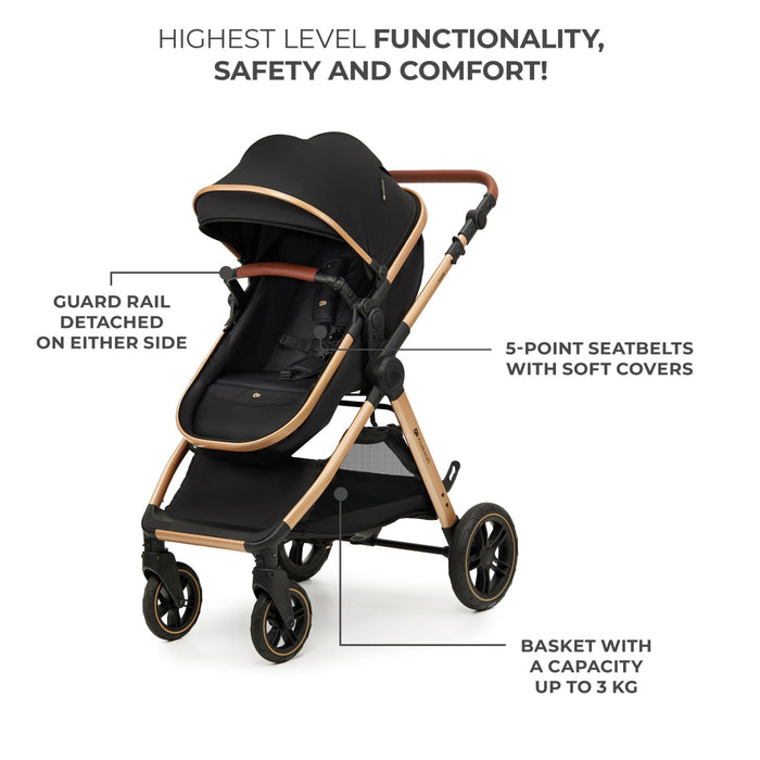 Cărucior Kinderkraft Esme, 3 in 1, Pure Black