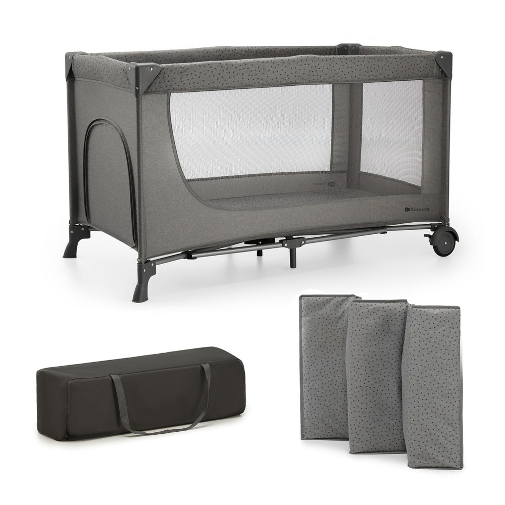 Pătuț Travel Kinderkraft Joy2, fără Accesorii, Dark Grey