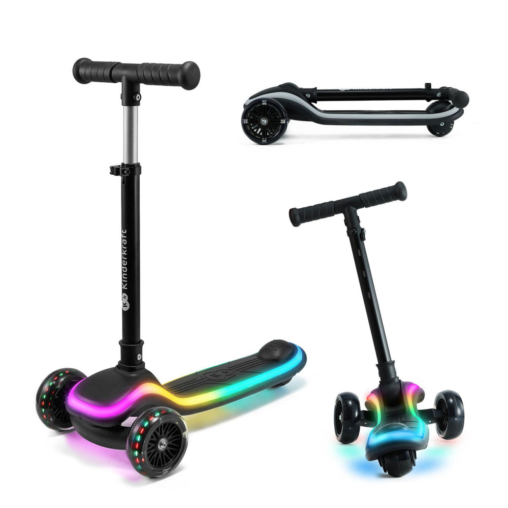 Trotinetă cu Lumini Kinderkraft Raket, Black
