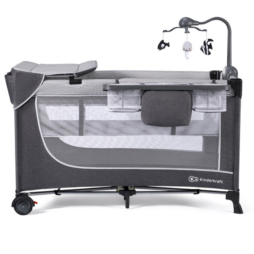 Pătuț de Calatorie Kinderkraft Leody, cu Accesorii, Grey