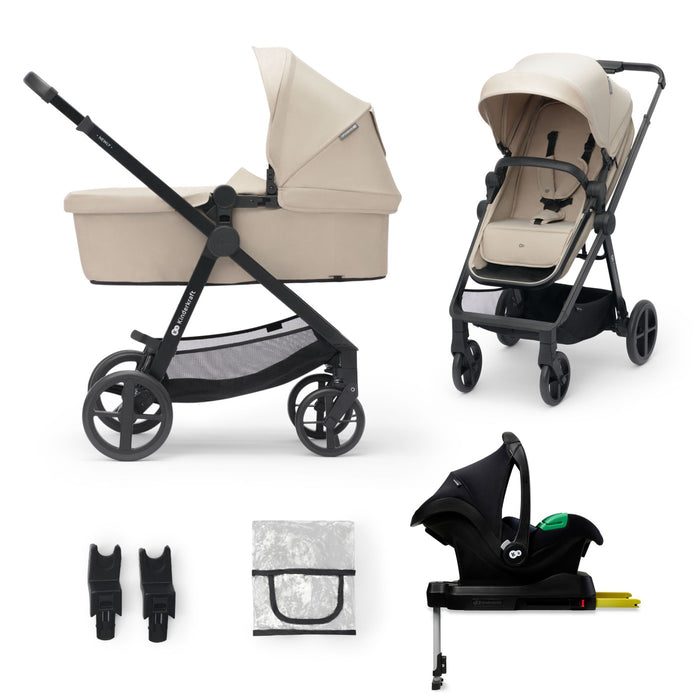Cărucior Kinderkraft Newly, 4 in 1, Sand Beige