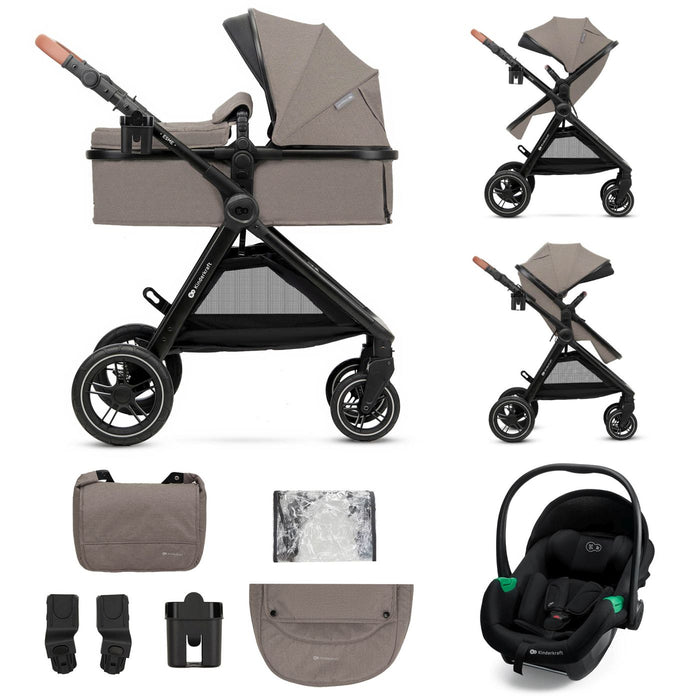 Cărucior Kinderkraft Esme Pro, 3 in 1, Sand Beige