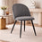 Scaun bucatarie/living, Artool, Bello, catifea gri, picioare metal negru, 46x42.5x76.5 cm