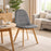 Scaun bucatarie/living, Artool, Bora, catifea gri inchis, picioare lemn natur, 44.5x54x81.5 cm
