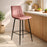 Scaun de bucatarie/bar, Artool, Pozza, catifea roz, picioare metal negru, 43x35x104 cm