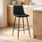 Scaun de bucatarie/bar, Artool, Pozza, catifea neagra, picioare metal negru, 43x35x104 cm