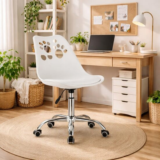 Scaun de birou, Artool, Print, rotativ, PP, alb, 50x57x81.5-93.5 cm