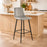 Scaun de bucatarie/bar, Artool, Pozza, catifea argintie, picioare metal negru, 43x35x104 cm