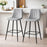 Scaun de bucatarie/bar, Artool, Pozza, catifea argintie, picioare metal negru, 43x35x104 cm
