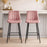 Scaun de bucatarie/bar, Artool, Pozza, catifea roz, picioare metal negru, 43x35x104 cm