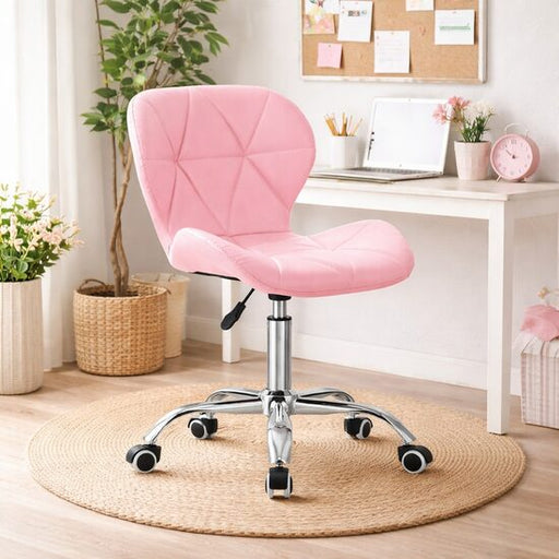 Scaun de birou, Artool, Avola, rotativ, piele ecologica, roz, 53.5x55.5x73.5-84.5 cm