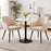 Scaun stil fotoliu bucatarie/living, Artool, Lugo, catifea bej, picioare metal negru, 57.5x56.5x86.5 cm