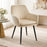Scaun stil fotoliu bucatarie/living, Artool, Lugo, catifea bej, picioare metal negru, 57.5x56.5x86.5 cm