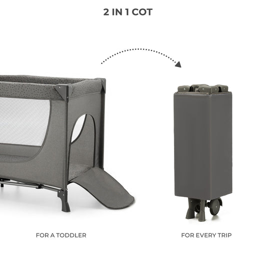 Pătuț Travel Kinderkraft Joy2, fără Accesorii, Dark Grey